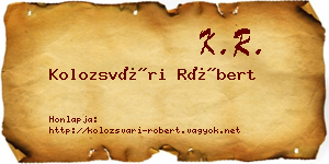 Kolozsvári Róbert névjegykártya