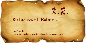 Kolozsvári Róbert névjegykártya