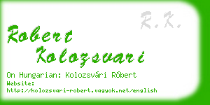 robert kolozsvari business card